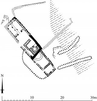 Publication drawing; building with later corn drying kiln (ACHIL94 256).