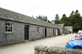 General view from the east showing buildings attached to Walled Garden, Housedale, Dunecht House.