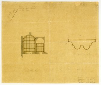 Drawing showing detail of hall design, Kirkside House, St Cyrus. House for Col. Fraser.
