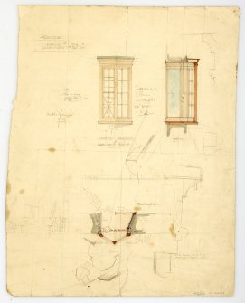 Drawing showing window details, Kirkside, St Cyrus. House for Col. Fraser.