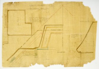 Drawing showing detail of bedroom chimney piece and drawing room chimney, Kirkside, St Cyrus. House for Col. Fraser.