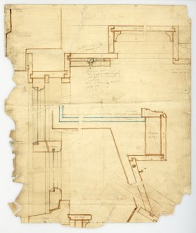 Drawing showing detail of architrave and window, Kirkside, St Cyrus. House for Col. Fraser.
