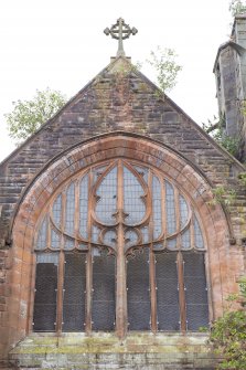 Detail of north window from north-east, Clune Park Church of Scotland, Robert Street, Port Glasgow.