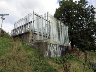 View from SW of graffiti on northern abutment.