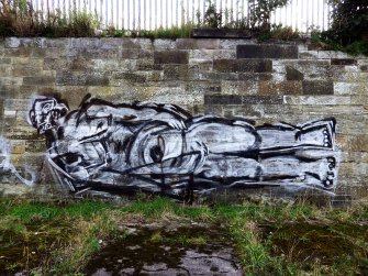 Graffiti on wall at the west end of the graving docks.