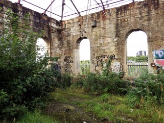 Example of graffiti on the walls (internal and external) of pump house standing on N side of graving dock no. 1.