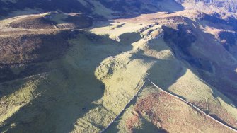 Oblique aerial view of the township at Hallaig.