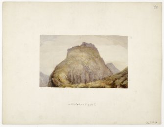 Watercolour view of Dun na Nighinn.