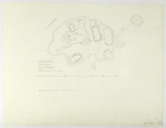 Survey drawing; Loch Ballygrant, Islay.

Titled: 'Island dwelling, North Island, Loch Ballygrant, Islay'
