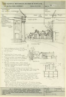 Inveraray, Church Square, Old School.
Sketches of views from East, view from North and plan on RCAHMS Survey sheet with notes.
Pencil.