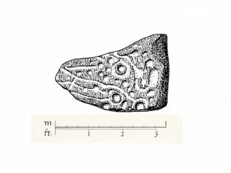 Publication drawing; cup and ring marked rock, Glasvaar 2.