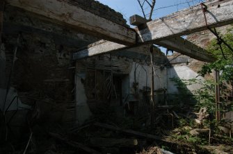 Building 1, carriage house interior, floor support beams