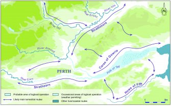 Illustration: 'A map showing the probable areas of activity of the logboat'