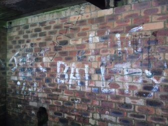 An example of modern graffiti in the observation post.