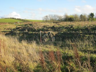 Archaeological evaluation, Trench 12 trial pit post ex from N, Olympic Rings, Dundonald, Ayrshire