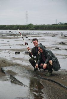 Pre-excavation photograph, Carpow Log Boat, Carpow Bank