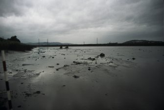 Pre-excavation photograph, Carpow Log Boat, Carpow Bank, Carpow intertidal deposits. From E.