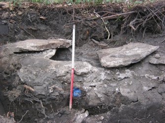 Watching brief, Sandstone box culvert [011], Town Walls, Victoria Park, Haddington