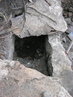 Watching brief, Sandstone box culvert [011], Town Walls, Victoria Park, Haddington