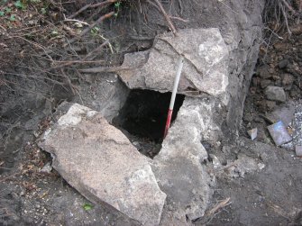 Watching brief, Sandstone box culvert [011], Town Walls, Victoria Park, Haddington