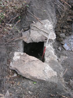 Watching brief, Sandstone box culvert [011], Town Walls, Victoria Park, Haddington