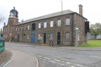 Historic building recording, N elevation, General view from NW, 24-26 West Harbour Road, Edinburgh