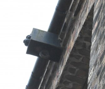 Historic building recording, N elevation, Detail of remains of winch block from NE, 24-26 West Harbour Road, Edinburgh