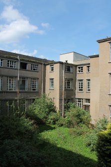 Historic building recording, Courtyard elevations, General view looking from the N wall window of corridor Room 1/2f from SE, Ainslie Park High School and (later) Telford College, Pilton, Edinburgh