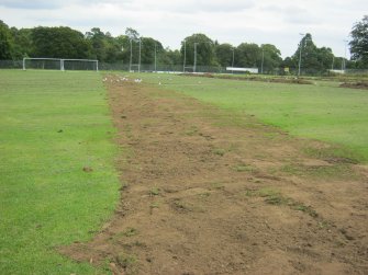 Archaeological evaluation, Back-filled area from SW, Malleny Park, Currie Rugby Club, Edinburgh