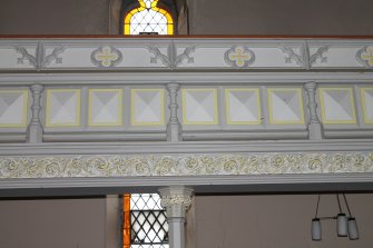 Historic building recording, Room 0/1, Detail of column head supporting balcony, Elgin South Parish Church, Moray Street, Elgin