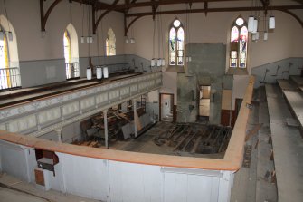 Historic building recording, Room 1/1, General view looking down at ground floor level from W, Elgin South Parish Church, Moray Street, Elgin