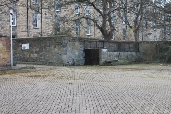 Historic building recording, Boundary wall, General view from SW, Lutton Court, Edinburgh