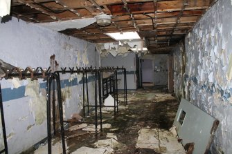 Historic building recording, Room 0/15b, General view of corridor from SW, Curriehill Primary School, 209 Lanark Road West, Currie