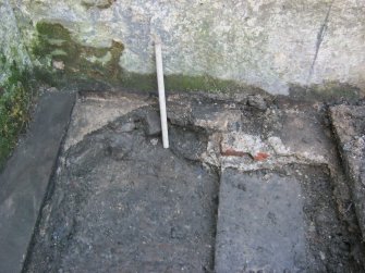 Archaeological evaluation, Post excavation shot of trial pit from NW, 'St Annes', 2 East Terrace, South Queensferry