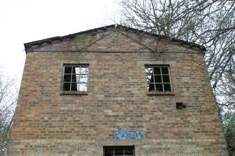 Historic building recording, N elevation, Detail of second floor windows from N, Kinleith Paper Mill, Currie