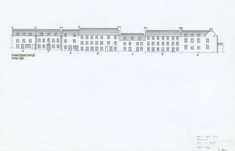 Publication drawing; elevation of Main Street North, West Side. 