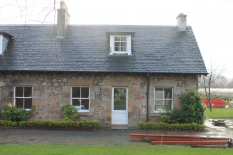 Historic building recording, NW elevation, General view of SW cottage from NW, The Stables, Foxhall, Kirkliston, Edinburgh
