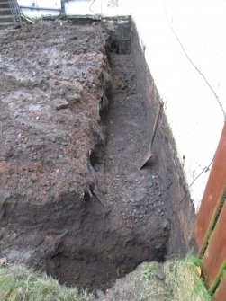 Watching brief, Foundation trench along wall from SSE, The Torphichen Arms Hotel, Bank Street, Mid Calder