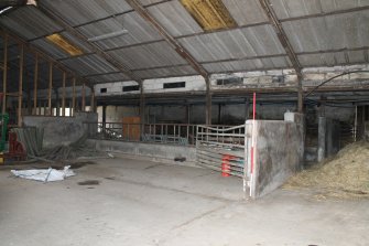 Historic building recording, Farm Buildings, General view of the internal cow byre from E, Macallan Distillery
