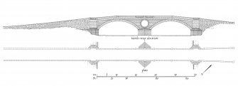 Publication drawing. Aray Bridge, Inveraray; plan and north west elevation