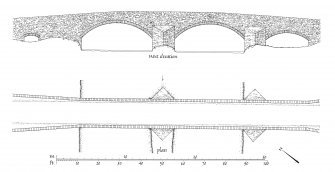 Publication drawing. Kilmichael Bridge; Plan and South elevation.
