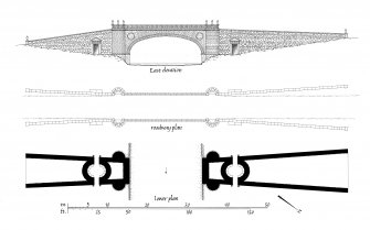 Publication drawing. Inveraray Castle Estate, Garden Bridge; plans and elevation. 

