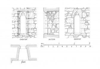 Publication drawing. Parish Church, Kilmun; window in W wall of tower. 