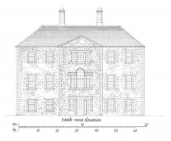 Publication drawing. Strachur House; south-west elevation. 