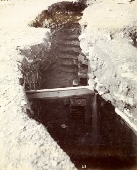 Photograph of Keiss Road Broch showing 12 steps in the wall.