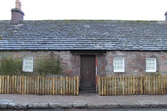 Historic building recording, W elevation, detail of cottage 2 from W, Angus Folk Museum, Kirk Wynd, Glamis