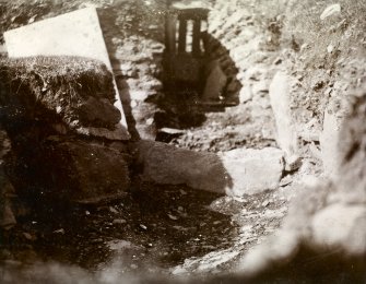 Excavation photograph of interior at Elsay Broch. 