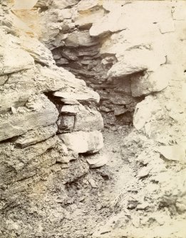 Excavation photograph of passage at Elsay Broch. 
