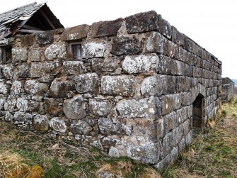 View from SW along the SE side of the cart-shed and stable.