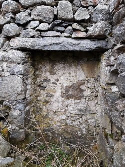 View from SW of the press alcove that is set into the NE gable of the farmhouse.